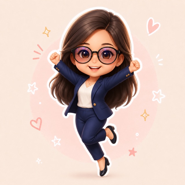 Cartoon of Polly jumping for joy